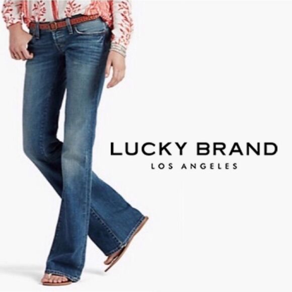 Lucky Brand Dungarees Sweet N Low Bootcut Blue Denim Jeans 30 Long Length - Picture 1 of 7